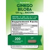 Ginkgo Biloba 120mg | Plus Bacopa | 200 Quick Release