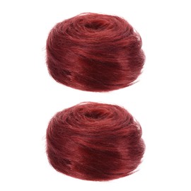 sourcing map Faux Fur Fabric Square, 59x2 Inches Furry Fur Cuts Patches Plush Rug Chair Cover Seat Cushion Pad Dark Red for Crafts Christmas Decoration Pack of 2