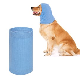 Quiet Ears for Dogs, Rbenxia 1 Piece Dog Ear Cover Hoodies Dog Ear Muffs Headband Noise Ear Protection Warm Winter Ear Scarf (Light Blue, Medium)