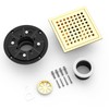 Iriber 6 Inch Square Shower Floor Drain with PVC Shower