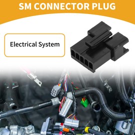 Partuto 1Pc 2.54mm Series Universal SM Connector Plug - Car RV Truck Male Cable Terminal Housing Plug Waterproof - Plastic Black 5 Pin