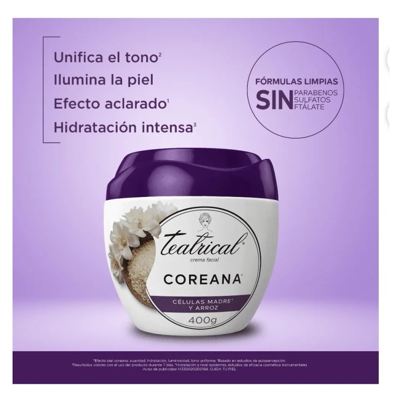 Teatrical Efecto Coreano Con Extracto De Arroz Tarro 400ml