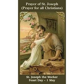 St. Joseph the Worker LAMINATED Holy Card (5-pack) with Two Free Prayer Cards Included