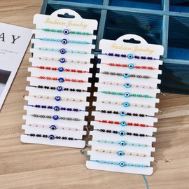 Evil Eye Bracelets, 12 Pcs Evil Eyes Charm Bracelet for Women Adjustable Woven Lucky Protection Friendship Bracelet Anklet for Mom Girl jewelry