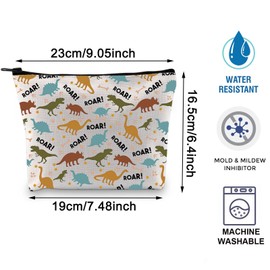 Dinosaur Makeup Bag Funny Dinosaurs Gift Dinosaurs Toiletry Travel Zipper Bag Dinosaur Makeup Pouch for Women Dinosaurs Gift (MB, Roar Dinosaur CA)