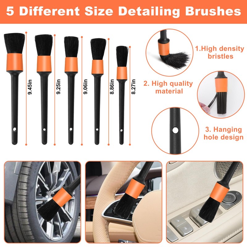 Viewsun Windshield Cleaner Tool, 15Pcs Car Interior Cleaning Kit, Detailing