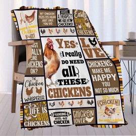 Chicken Throw Blanket | Gifts for Kids Boys Girls | Plush Cozy Rooster Bed Blanket for Home Decor | Decor for Bed/Couch/Sofa | 40"x50" Animal Lover Gifts
