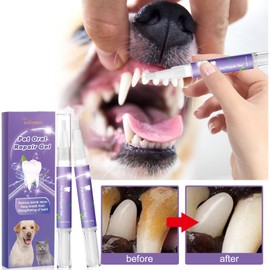 Pet Oral Repair Gel, Gel for Oral Care of Pets, Pet Oral Repair Gel Pen for Dogs, Pet Teeth Whitening Pen, Fight Bad Breath (2 Pieces)