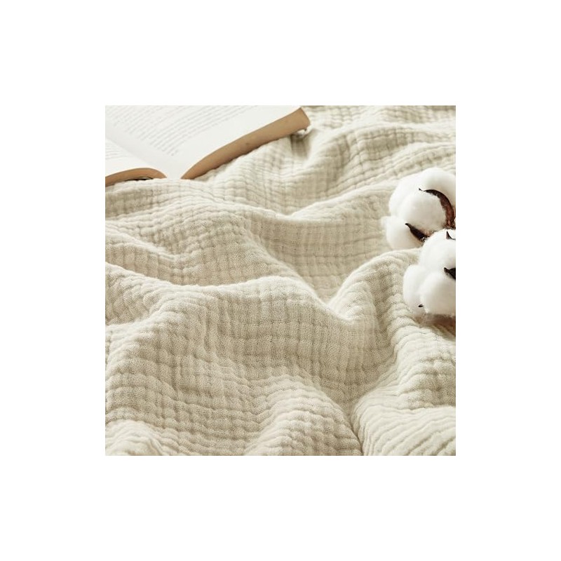 BEDSURE Muslin Blanket - 100% Cotton Blanket, Summer Blanket, Throw