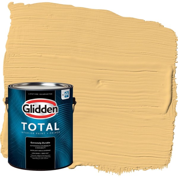 Glidden Total 1 gal. Gold Buff/Yellow Semi-Gloss Interior Paint with