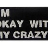I Am Okay With My Crazy Stick Embroidered Iron on/Sew