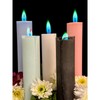 Aurora Pillar Candle - Color: Suede, Scent: Evergreen, Drip Catcher: