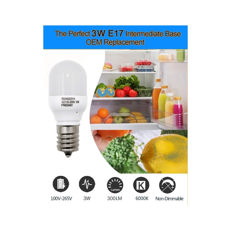 Delushaka 5304522314 Refrigerator Led Light Bulb Compatible for Frigidaire Refrigerator