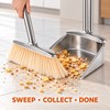 willstar Stainless Steel Broom and Dustpan Set, Long Handle Upright