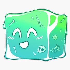 Magnet Giggly Gelatinous Cube - Cute D&D Adventures Magnet Bumper Sticker Car Magnet Flexible Reuseable Magnetic Vinyl 5"