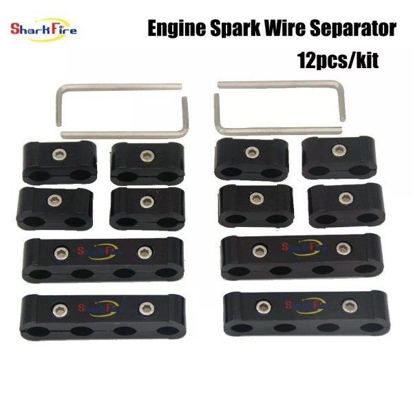 Sharkfire Wire Separator Spark Plug Electrical Wire Divider Aluminum Black
