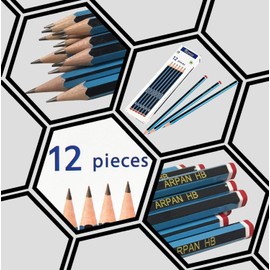 ARPAN Durable, Snap-Resistant & Long Lasting HB School Pencils for Children, Teenagers & Adults, Ideal for Drawing, Writing, Office Desk & General Work (Pack of 12)