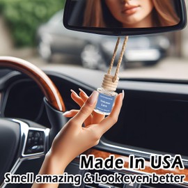C Classy Hanging Car Air Freshener 2 Pack, Voleano Lava Essential Oil Diffuser, Long-Lasting Fragrance, Cute Glass Bottle Car Accessories for Women & Men, Made in USA