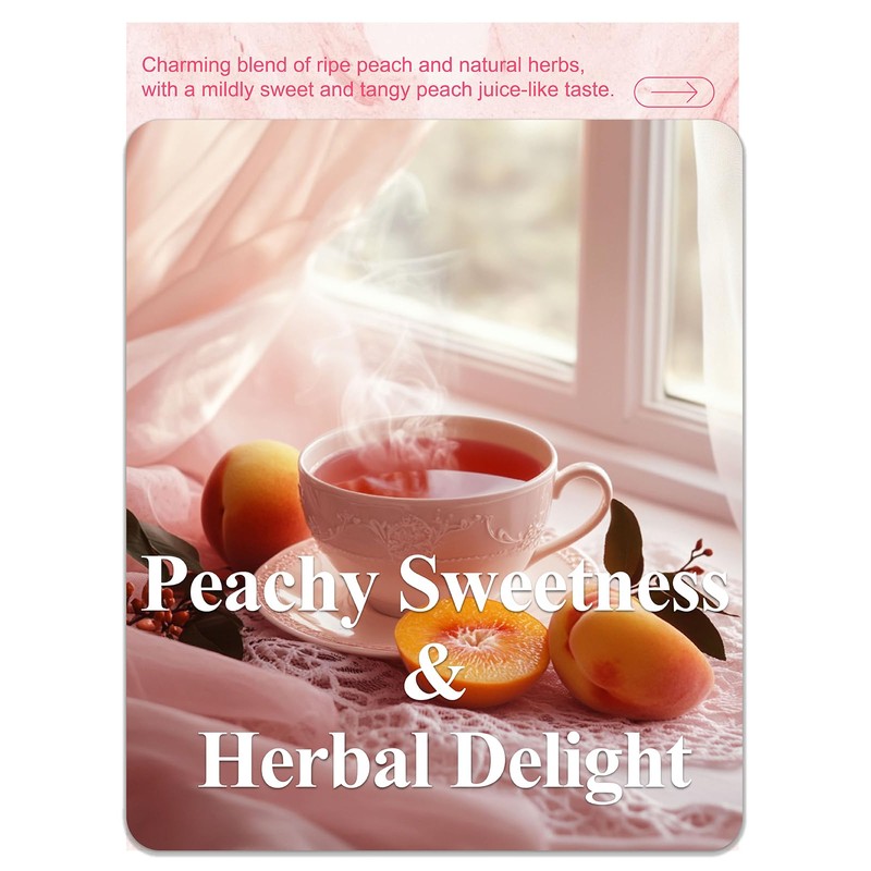 LOOMICA Peach Herbal Tea, Caffeine-Free, Peach Tea Bags with Rosehip,