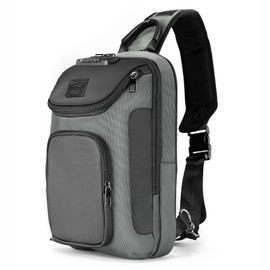 reeyee Sling Bag for Men, Anti Theft Crossbody Bag, Waterproof Shoulder Bag Mens Cross Bag for Casual Sport Travel (Gray)