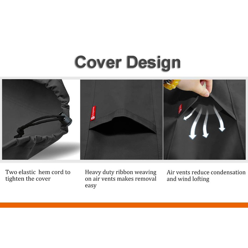 SheeChung Large 44'' Square Fire Pit Cover - Waterproof 600D