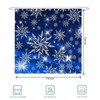FuShvre Snowflakes Shower Curtain Dark Blue Christmas Bathroom Curtain with