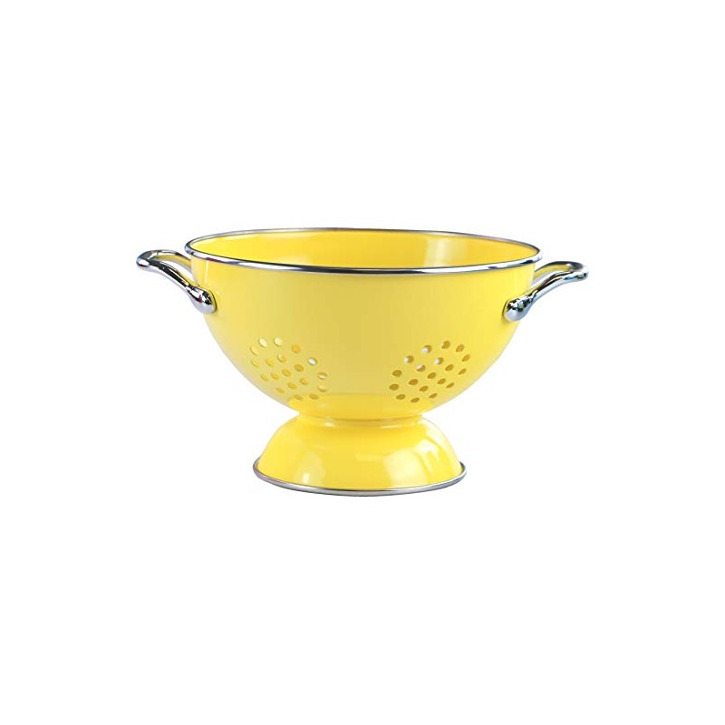 Reston Lloyd Calypso Basics 1.5 Quart Powder Coated Colander, Lemon
