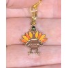 Gold Thanksgiving Turkey Charm Zipper Pull & Keychain Add On