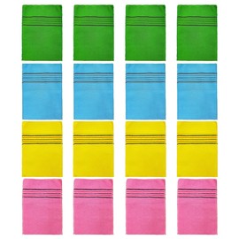 ANCLLO 16 Piece Body Scrub Towel Spa Exfoliating Glove Bath Accessories