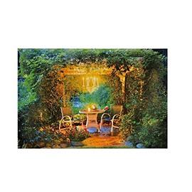 Gift Craft Serene Garden and Arbor at Night Motif LED Canvas Print, 23 by 34.5-Inch