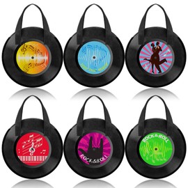 36 Pcs Rock and Roll Party Favors Bags 50s Music Party Tote Gift Bulk Non Woven Rock Retro Record Goodies Bags for Music Birthday