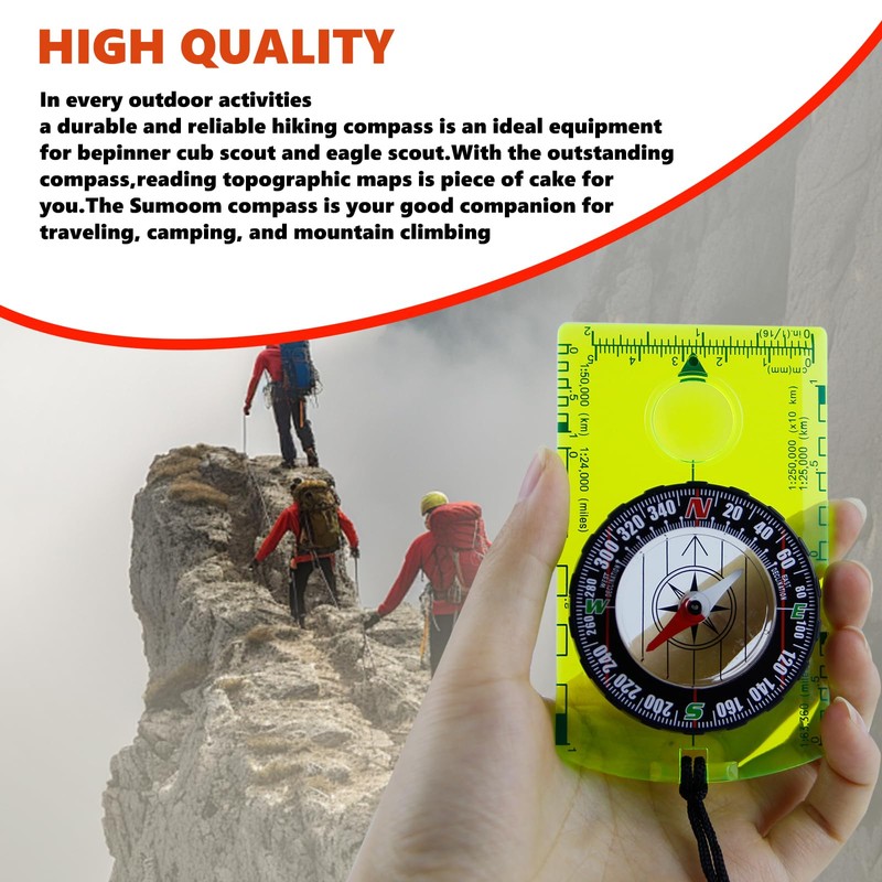 Abvsdu 2 Pieces Orienteering Compass, Superior Hiking Survival Compass for
