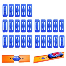 [25 Pack] K TOMOTO Racetrack Connectors Compatible with Hot Wheels | Blue Replacement Parts for Race Track Sets | Durable & Tight Fit | Birthday Gift for 5-12 Years Old