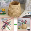 JuxYes Handmade Rattan Pens & Pencil Holder for Desk -