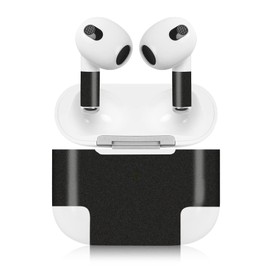 Finest Folia Sticker Set Compatible with Apple AirPod 3 Wireless Bluetooth Headphones and Charging Case Vinyl Film Skin Design Cover Fit R189 (3rd Generation, 03 Glitter Black)