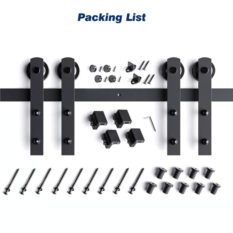 EaseLife 12 FT Double Door Sliding Barn Door Hardware Track