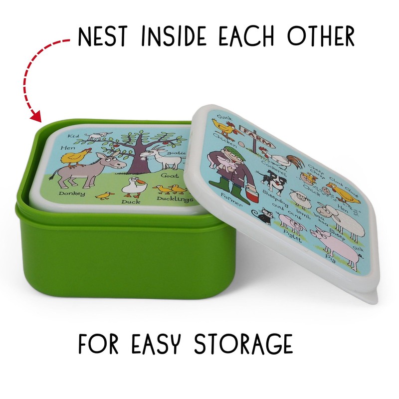 Tyrrell Katz Kids Snack Boxes with Farm Print - Children's