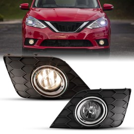 ROXX Fog Lights For Nissan Sentra 2016-2019, 2Pcs OEM Fog Lamps Replacement with Harness Switch Kit Passenger and Driver Side