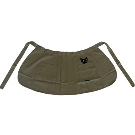 ☆ 百貨店 販売 ブランド エプロン 【 Atsuko Matano 】（ マタノ アツコ ） 黒猫 が かわいい サロン エプロン (前掛け)28101 (ベージュ)