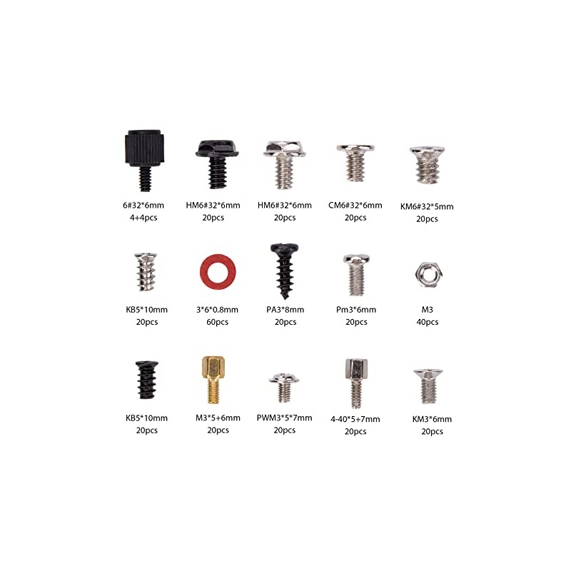 345 Pieces Basic Computer Screw Set, Accesorios Básicos para Ordenador