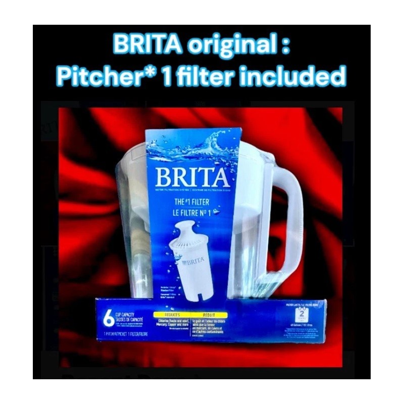 BRITA water Filter 6 Cup Pitcher W 1 Filter and