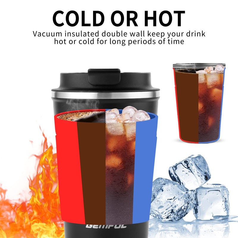 GEMFUL Thermal Travel Hot Drinks 2 Pack Coffee Cup Spill