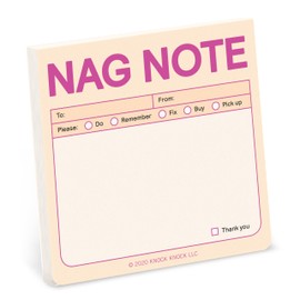 1-Count Knock Knock Nag Note Sticky Note Pads, 3 x 3-inches Each (Pastel Edition)