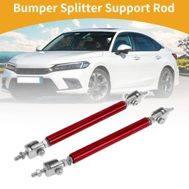 Partuto 2pcs 10cm/3.94in Car Splitter Support Rods Adjustable Front Rear Bumper Lip Splitter Strut Rod Tie Support Bars Aluminum Alloy Red