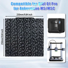 IdeaFormer Smooth PEO PET Pressure Plate 250 x 250 mm, Spring Steel PEO PET Build Plate Spring Steel Print Bed for QiDi Q1 Pro for AnkerMake M5/M5C