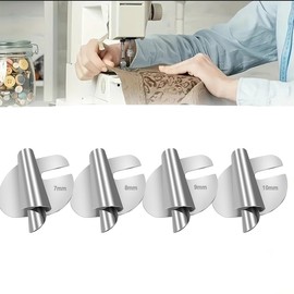 4Pcs Sewing Machine Accessories Rolled Hem Presser Foot Adjustable Rolled Hem Presser Foot Set Stainless Steel Sewing Rolled Hem Presser Foot For Home (7-10mm)