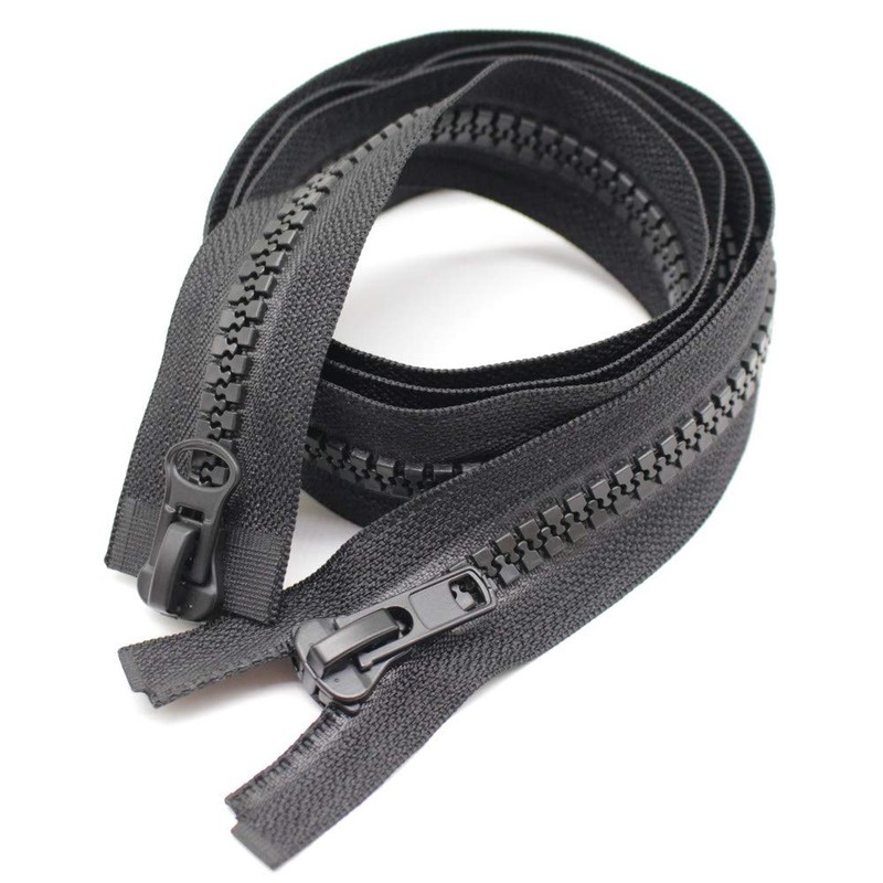 MebuZip 90 cm #10 Zip Plastic 2 Way Separable Black