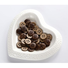 GANSSIA Coconut Shell Buttons Small Size 1/2 Inch (12.5mm) 4 Holes Coconut Button for Shirt Sewing or DIY Crafts Pack of 200pcs
