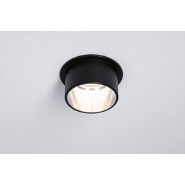 Paulmann 93382 LED recessed luminaire Gil 3-Step-Dim round incl. 1x6W dimmable black matt, brushed iron recessed spotlight aluminium spot 2700K Coin