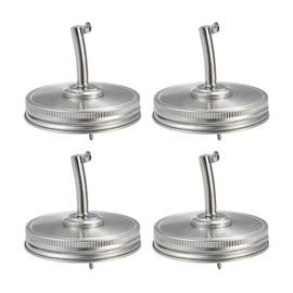 Alipis Pack of 4 Stainless Steel Oil Pouring Lids Compatible with Preserving Jars, Ideal for Vinegar Oil and Liquids, Durable and Rustproof, Practical Solution for Kitchens and Storage
